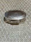 Antique Sterling  925 Silver Oval Luggage Pill Box