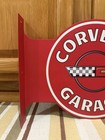 Chevrolet Corvette Garage Flange Sign Double Sided Vintage Style Wall Decor