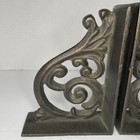 Set Of 2 Elegant Cast Iron Bookends With Intricate Design Heavy Metal 
