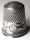 Antique Stern Bros  Sterling Silver Thimble     abstract Daisy     C1900s