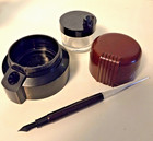 1920s-30s Sengbusch Art Deco Inkwell  Bakelite Lid  W  Esterbrook Pen 9556 Nib