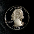 1992-s 90  Silver Proof Washington Quarter Nice Cameo   free Shipping 