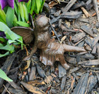 Fairy Figurine Bird Sitting Angel Cherub Garden Statue Rustic Cast Iron