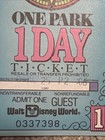 1995 Walt Disney World Admit One Park 1 Day Ticket Stamped On Back  30 Vintage