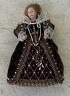 Vintage Dollhouse Miniature Doll Queen Elizabeth Victorian Lady Dress Royalty 6 