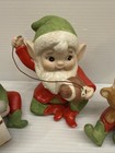 3 Pc Vtg Homco Santa Workshop Christmas Elves Figurines Pixies  5618 Gnomes