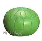 Mpw Plaza Pouf  Green  Moroccan Leather Ottoman  un-stuffed 