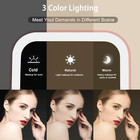 Lighted Vanity Makeup Mirror     3-color Led Compact  Rechargeable   Foldable