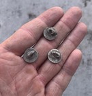 3 Dragoon Pewter Bullseye Buttons Dug   Ft  Buchanan Arizona 1850s Apache Wars