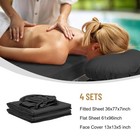 12 Pcs 4 Sets Premium Microfiber Massage Table Sheet Set  Include Massage Tab   