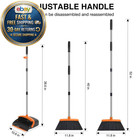 Broom And Dustpan Set With 52-in Long Adjustable Handle black Orange
