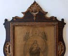 Antique 18th 19th Century Our Lady The Virgin Mary Framed Print  Religious