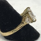 Vintage   18kt Ge Gold  Plated   Cubic Zirconia s In Bold Look Ring Varied Sizes