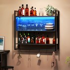 Wood Gaming Floating Shelves Led Wall-mounted Display Book Shelf Rack For Wall