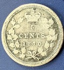 Canada 1870 Raised Border Silver 5 Cents  Queen Victoria  c175 