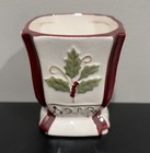 Yankee Candle Christmas Votive Candle Holder Holly Design Euc