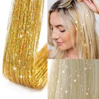 Gold Hair Tinsel Packs Of 12pcs Clip In Hair Tinsel Kit 20 5 Inch Fairy Hair    