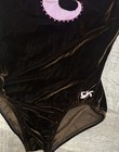 Gk Elite Gymnastics Adult Large Leotard Brown Pink Crushed Velvet Rhinestones