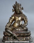 7 6  Old Tibet Bronze Gilt Carving Buddhism Yellow Jambhala Wealth Buddha Statue