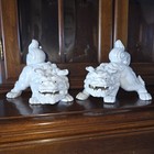 Pair 2 Vtg Otagiri 1960 s Japanese Foo Dogs 60 s Porcelain Figurines