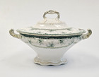 John Maddock   Sons England Hamilton Green Transferware 10 Cup Oval Soup Tureen