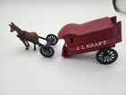 Vintage   Cast  Iron  Horse  Drawn   J  L  Kraft  Delivery   Van