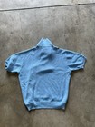 Bullock s Westwood By Hartog Vintage Men s Blue Short Sleeve Polo Collar Sweater