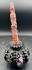 Rare Antique Handpainted Glass Perfume Bottle 7  Tall