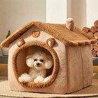 Dog House Kennel Pet Dog Cat Bed For Small Dogs Winter Warm Plush Cat Bed Nest