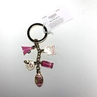 Coach 61903 Girly Football Mix Pink Key Ring Key Chain Keyfob Bag Charm New