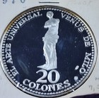 1970 Costa Rica 20 Colones - Silver  999 - Proof - Uncurculated - Rare