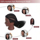 16 Inch Human Hair Mannequin Head With Clamp Stand