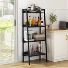 4 Tier Ladder Shelf 22    Wide Tower Storage Shelf Anti Tip Steel Frame Dark Gray