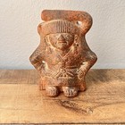 Vtg Pottery Aztec Mayan Terracotta Clay Figure Statue Mexican Folk Art 6 