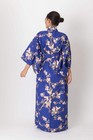 Japanese Yukata Kimono Women Cherry Blossoms   Butterfly Cotton Robe Made In Jap