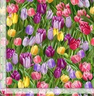 Tulip Field  Tulips  Floral  Flower Fabric 100  Cotton   1 Yd   bty fast Ship 