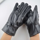 1 Pair Leather Gloves Full Finger Motorcycle Driving Winter Warm Touch Screen Us