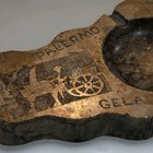 Wwii 1944 Sicily Campaign Marble Map Ashtray Souvenir Militaria Trench Art