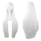 Preasion Wig Straight Cosplay Hair Props White Chemical Fiber 31 5inch Animation