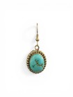 Sterling Silver Large Oval Turquoise Dangle Earrings