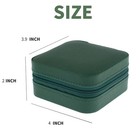 Small Travel Jewelry Box Case Organizer Mirror Portable Pu Leather Green Gift