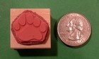 Bear Cub Paw Print Rubber Stamp  Wood Mounted