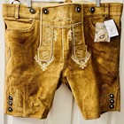 Edelnice Oktoberfest Lederhosen Shorts Suede Men 58 Eu Lined Tan Suspenders 42 