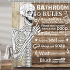 Funny Get Naked Shower Curtain  Bathroom Rules Fun Gothic Horror Skull Fabric Sh