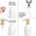 2 Pack 304 Stainless Steel Soap Dispenser Pump Replacement Brushed Gold Flat Top