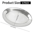 6 Packs Stainless Steel Oval Platter  Metal Plates  Oval Aluminum Platter For   