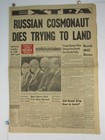 Extra  Vladimir Komarov Russian Cosmonaut Dies Landing April 24 1967 La Examiner