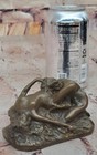 Signed Lambeaux Two Women Girl Lost Wax Statue Figurine Bronze Sculpture Figure