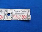 Vintage Egyptian Theatre 30 Cent Tickets  strip Of 4  Drive-in Movie cinema - Or
