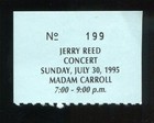 Vintage 1995 Jerry Reed Concert Ticket Stub Monticello In